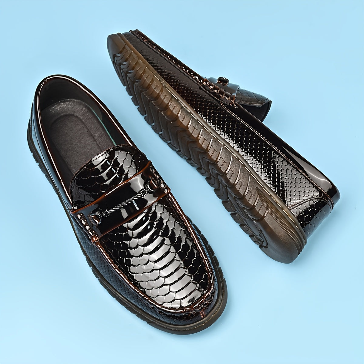 Men's Business Casual Loafers with Slip-Resistant Rubber Sole