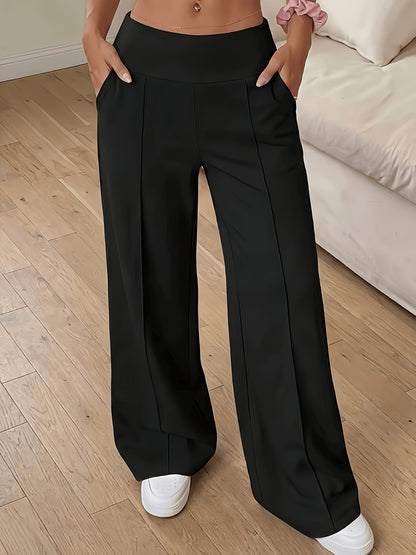 Women's High Waisted Wide Leg Lounge Pants with Pockets