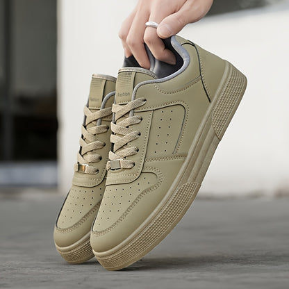 Breathable Skate Shoes - Sleek Black Low-Top Casual Sneakers with Durable PU Upper & PVC Sole, Comfortable Lace-Up Streetwear for Men and Women, All-Season