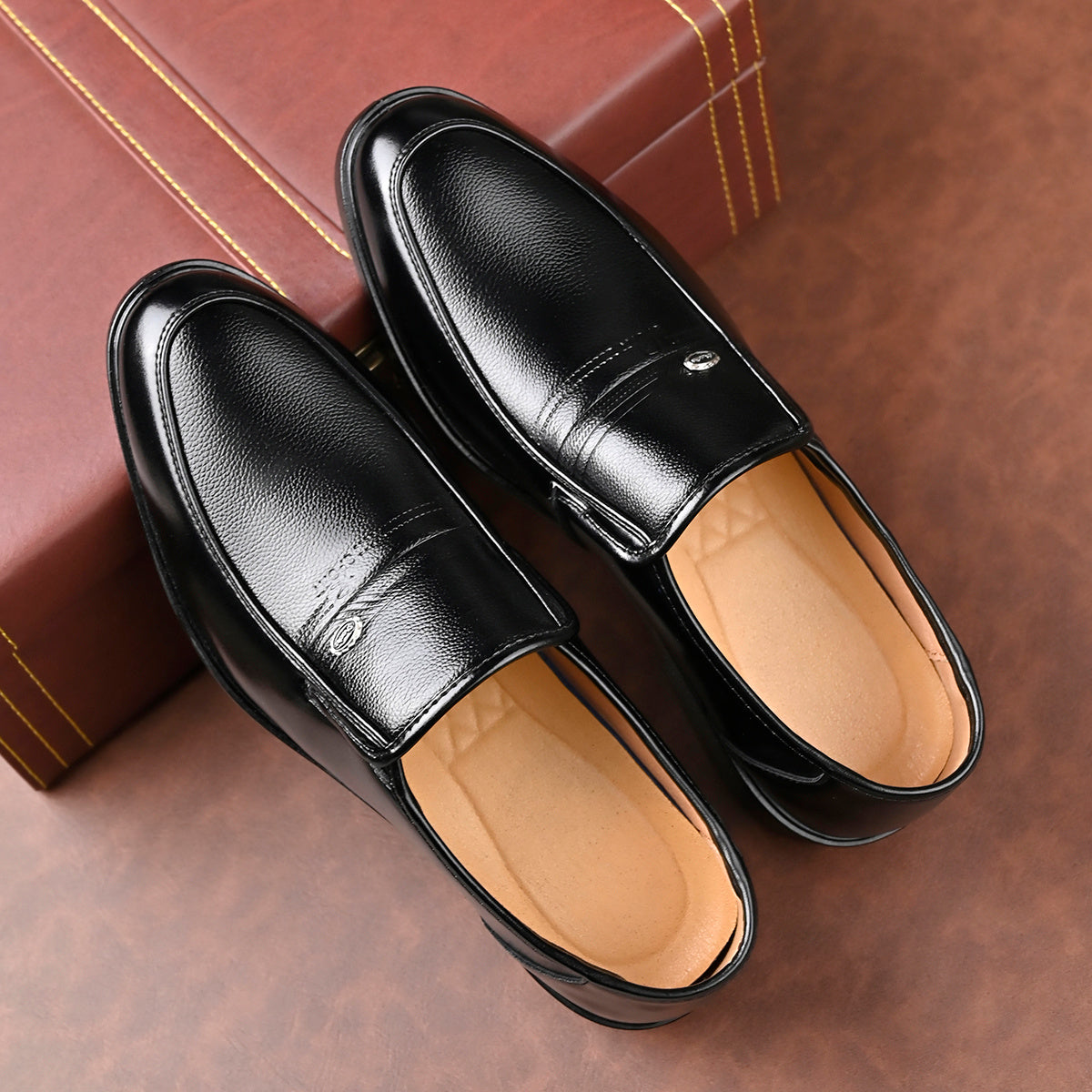 Men's Classic Business Casual Slip-On Loafers with Rubber Sole