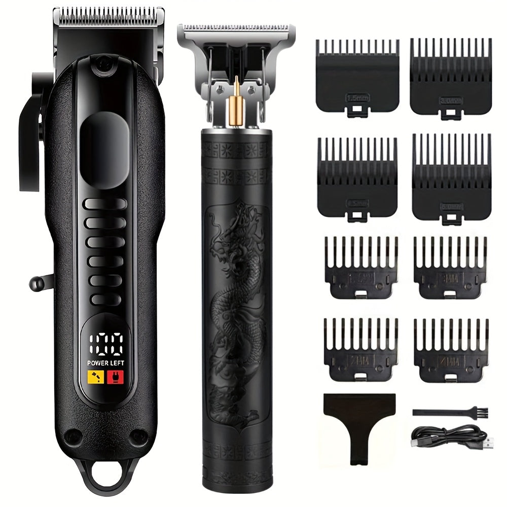 2pcs/3pcs Professional Men'S Hair Clipper - Cordless and USB Rechargeable Beard Trimmer with Limit Comb, Ideal for Haircutting and Beauty, Barber Clippers, Grooming Essentials, Sleek Design, Durable Construction, Personal Car