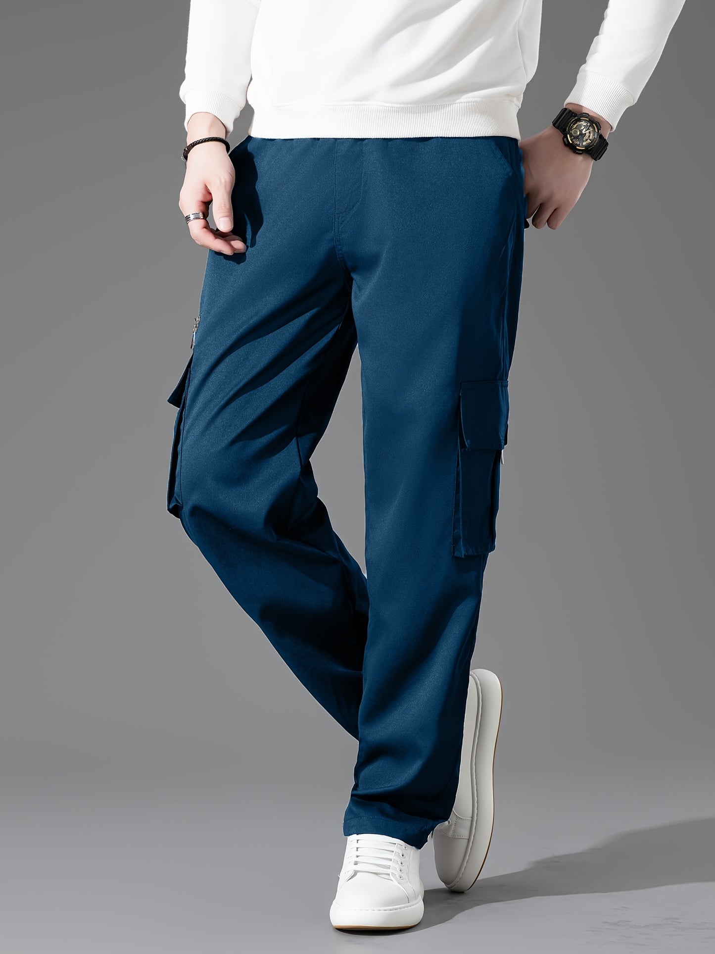 Men's Loose Fit Vintage Cargo Pants with Multiple Pockets