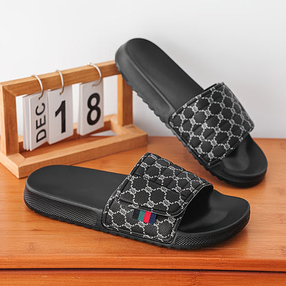 Men's Vintage Floral Slip-On Slippers with Thick EVA Sole