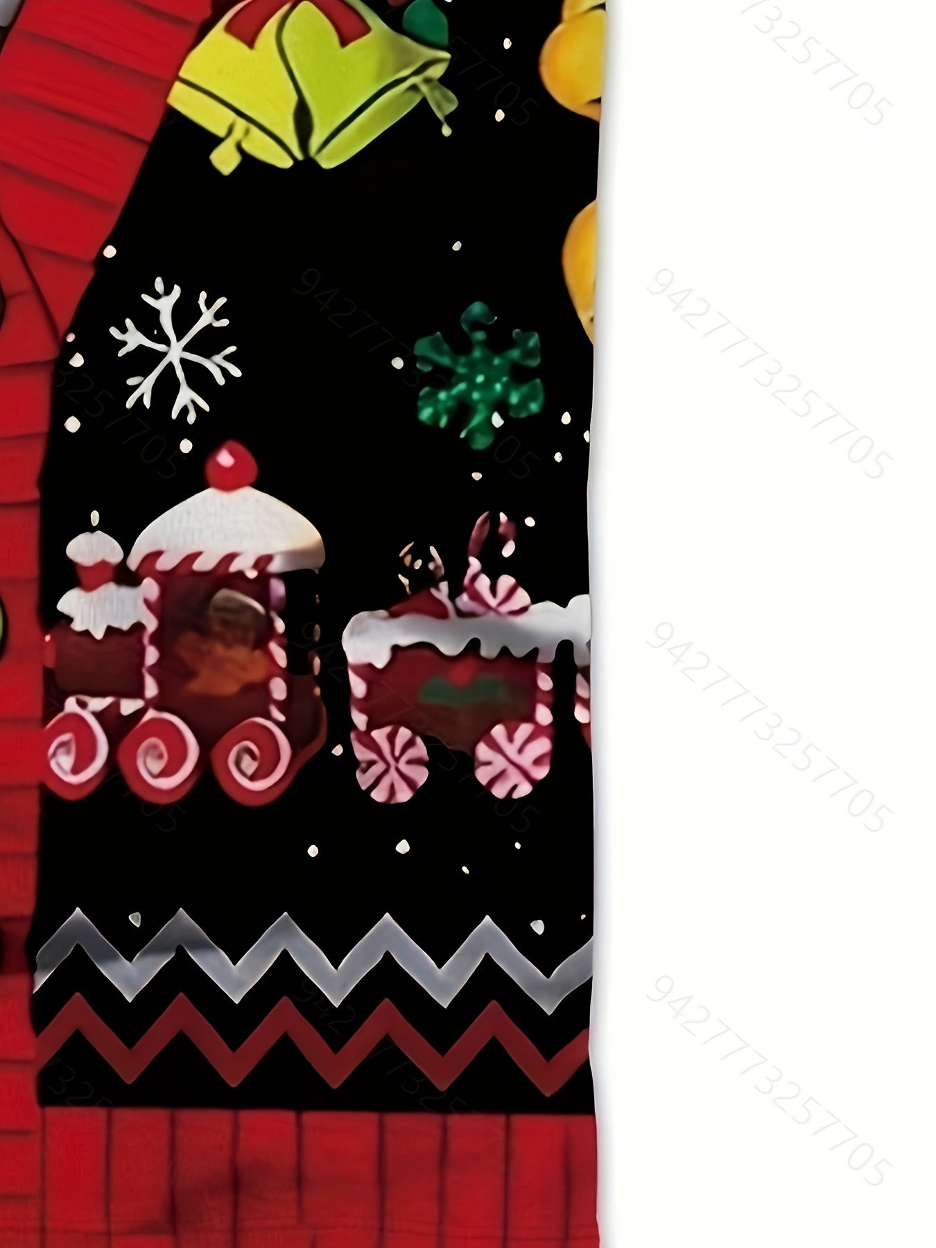 Men's Large 3D Christmas Sweater T-Shirt - Short Sleeve Round Neck with Santa, Snowman, Gingerbread & Candy Cane Print - Ugly Sweater Party Outfit, Holiday Celebration Costume (Vibrant Colors, Machine Washable), PLUS SIZE