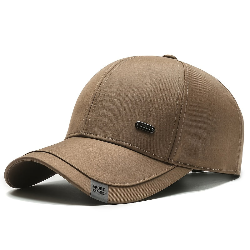 Fashion Classic Outdoor Sports Baseball Cap, Windproof Sun Protection Hat for Hiking, Fishing, Business Casual Travel - All-Season Polyester with Buckle Closure, Hand Wash Only