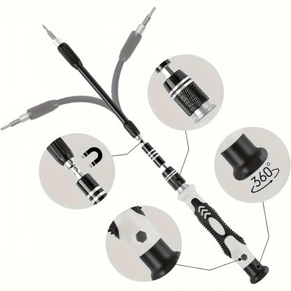 292.1cm 2.54 | 81.28cm 1 Precision Screwdriver Set | Magnetic Bits | Anti-Slip Ergonomic Handle | Suitable for Phones, Computers, Watches