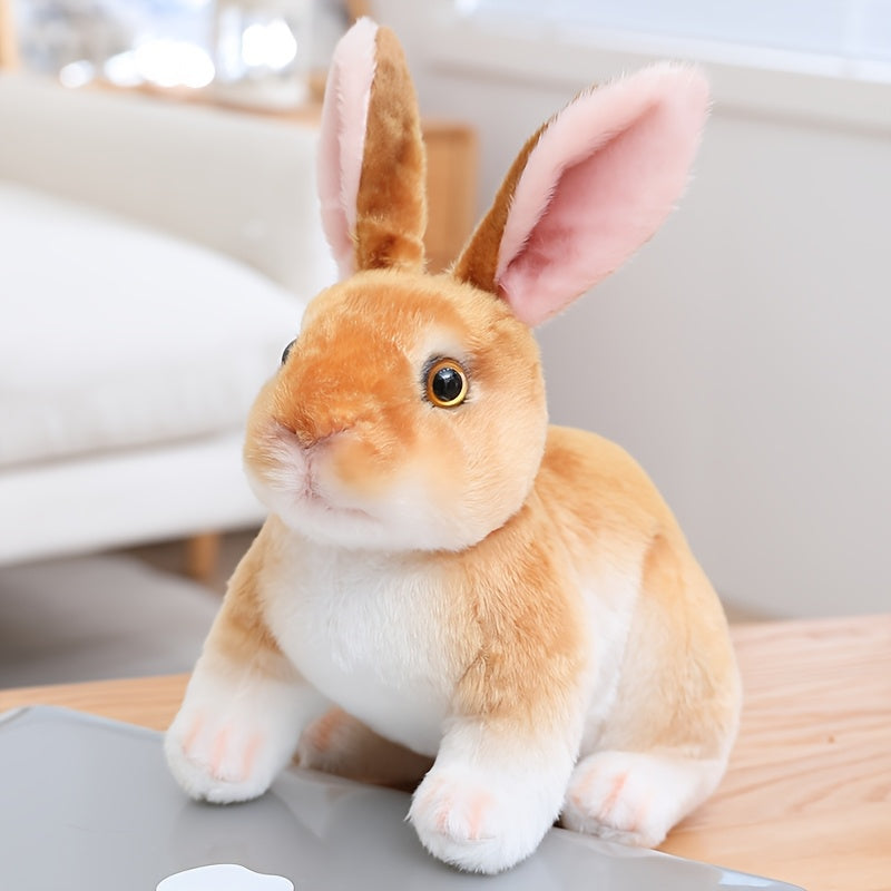 6.2-Inch Plush Toy of a Colorful Rabbit And a White Rabbit, Stuffed Animal for Holiday Gifts.
