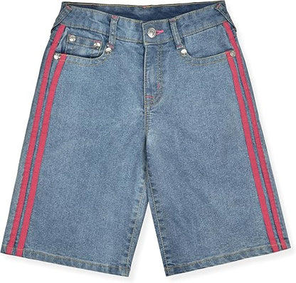 Girls Denim Shorts and Graphic Tee Set for Summer
