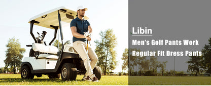 Men's Stretch Golf Pants Lightweight Casual Work Trousers