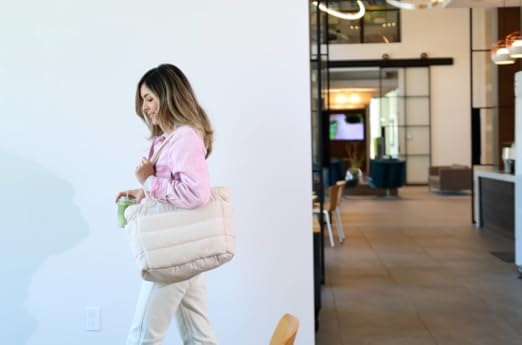 Lightweight Quilted Puffer Tote Bag for Women, Travel & Work