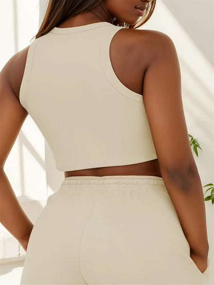 Women's Casual Two-Piece Set with Graphic Print Vest & Shorts