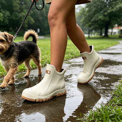 Unisex Short Rubber Rain Boots – Lightweight, All-Season Casual Wear