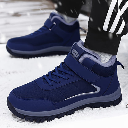 Men's & Women's Winter Warm Thermal Insulated Slip-Resistant Walking Shoes - Heavy-Duty Upper, Cushioned EVA Insole & Arch Support, Traction Tread - All-Terrain Outdoor Boots for Elderly, Seniors, Casual Winter Wear (Unisex S