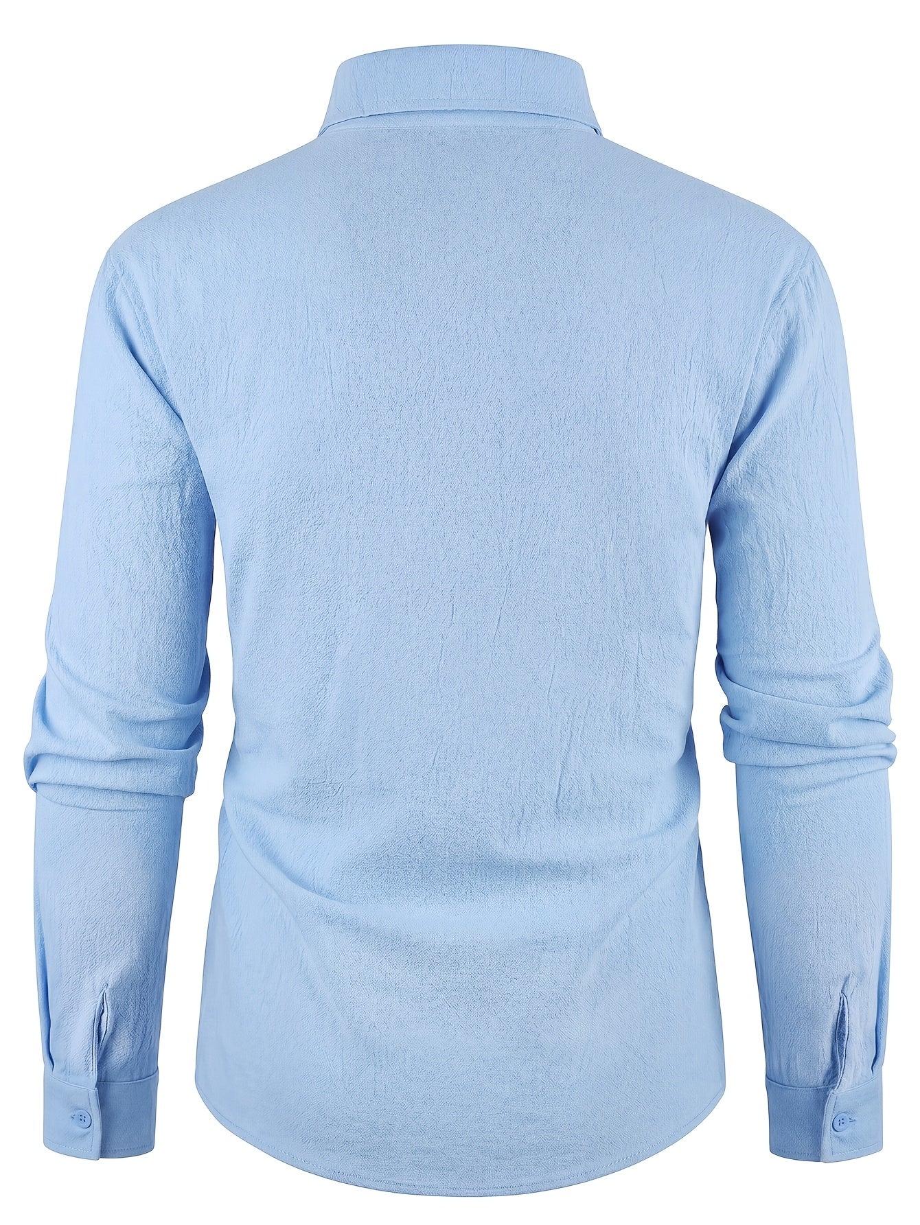 Men's Linen Casual Shirt Solid Color Lapel Breathable Top