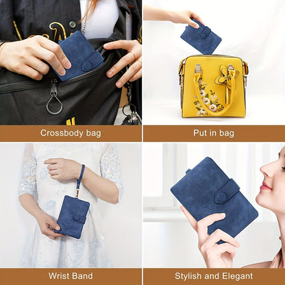 Wallet - Compact Short Design with Solid Color Finish, Stylish Coin Purse, Secure Flap Snap Closure, Ultra-Portable and Lightweight - Perfect for Womens Casual Daily Use