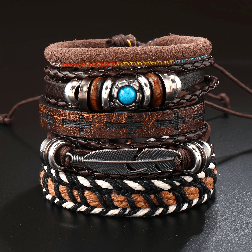 6 հատ տղամարդու ապարանջանների հավաքածու - կատարյալ նվեր երեկույթների և առօրյա հագուստի համար