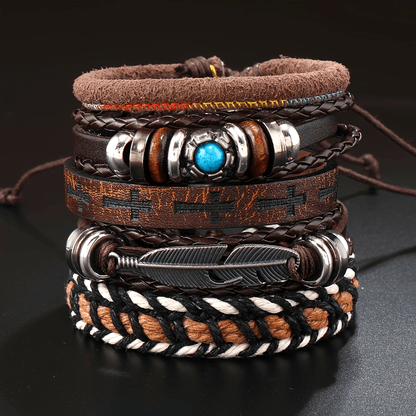 6 հատ տղամարդու ապարանջանների հավաքածու - կատարյալ նվեր երեկույթների և առօրյա հագուստի համար