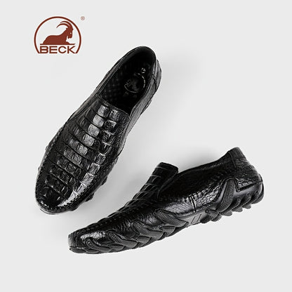 Men's Casual Slip-On Breathable Leather Soft-Soled Shoes