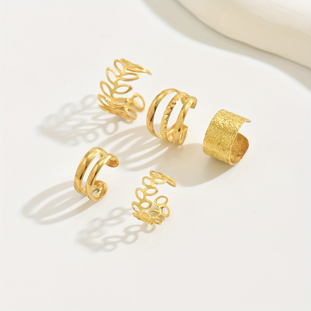5pcs/set Fashion Trendy Design Classic Elegant Women's Ear Cuff, Iron Jewelry Set, For Women Daily Party Holiday Wearing
