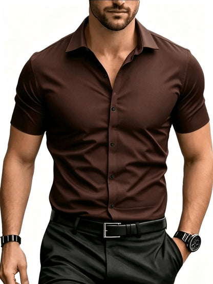 Men's Casual Summer Short Sleeve Tribal Print Shirt
