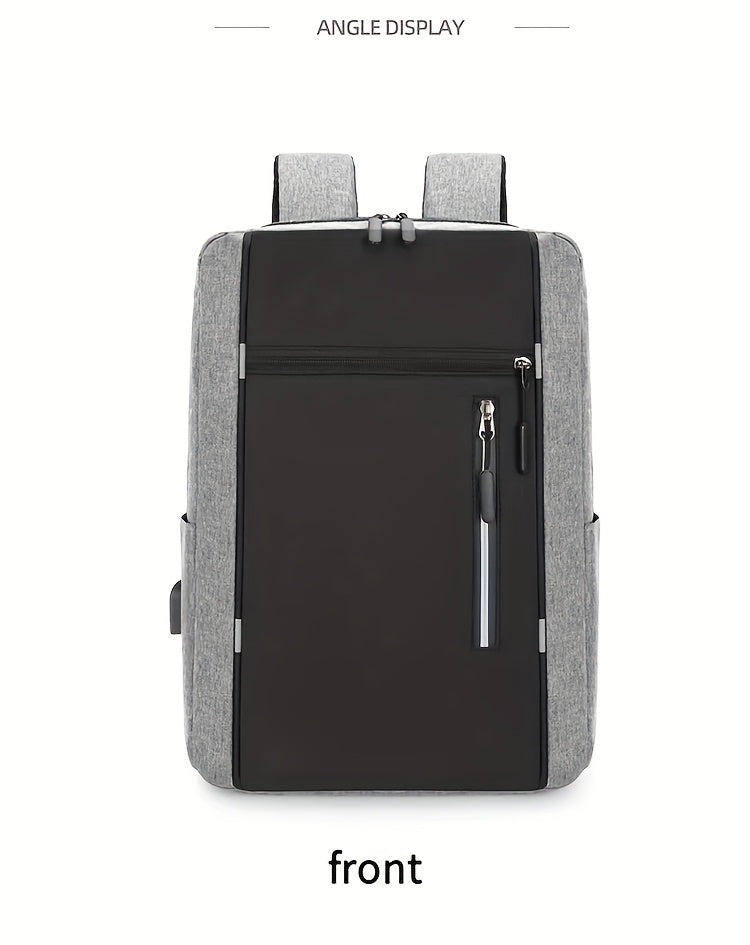Three-Piece Set: Laptop Bag, Chest Bag, Wallet - Multi-Layer Oxford Fabric Adjustable Shoulder Backpack with Reflective Strip Design, Breathable Wide Strap Large Capacity Casual Storage Bag for Men, Suitable for Daily Commute