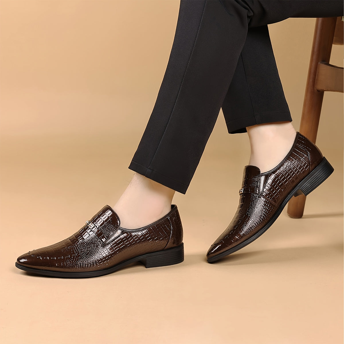 Men's Oxford Dress Shoes - Breathable Low-Top Business & Casual