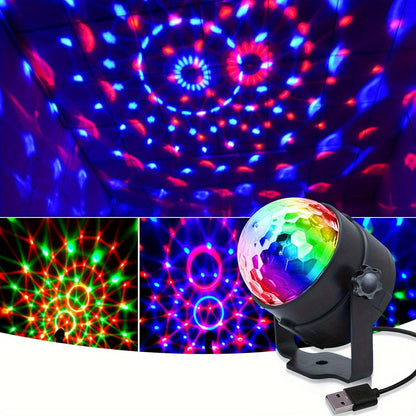 1pc brings parties to life with sound-activated RGB disco ball lights, perfect for house parties, bars, karaoke, weddings and more(without remote control)