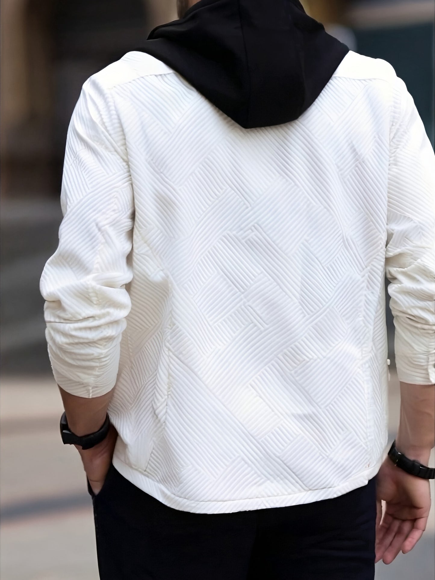 Տղամարդու առօրյա գլխարկով սվիտեր - միագույն երկար թևքով սվիտեր՝ կոճակներով առջևի մասով, սովորական չափսի աշնանային ձմեռային վերնազգեստ ամենօրյա զբոսանքների համար, սվիտեր-բաճկոն, դիմացկուն գործվածք, տրիկոտաժե