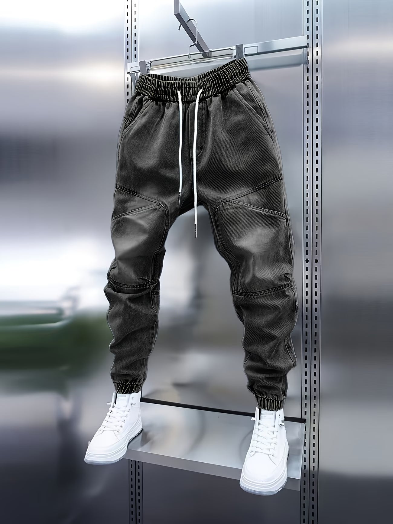Street Style Men's Fashion Hip-Hop Elastic Waist Drawstring Sweatpants - ayq