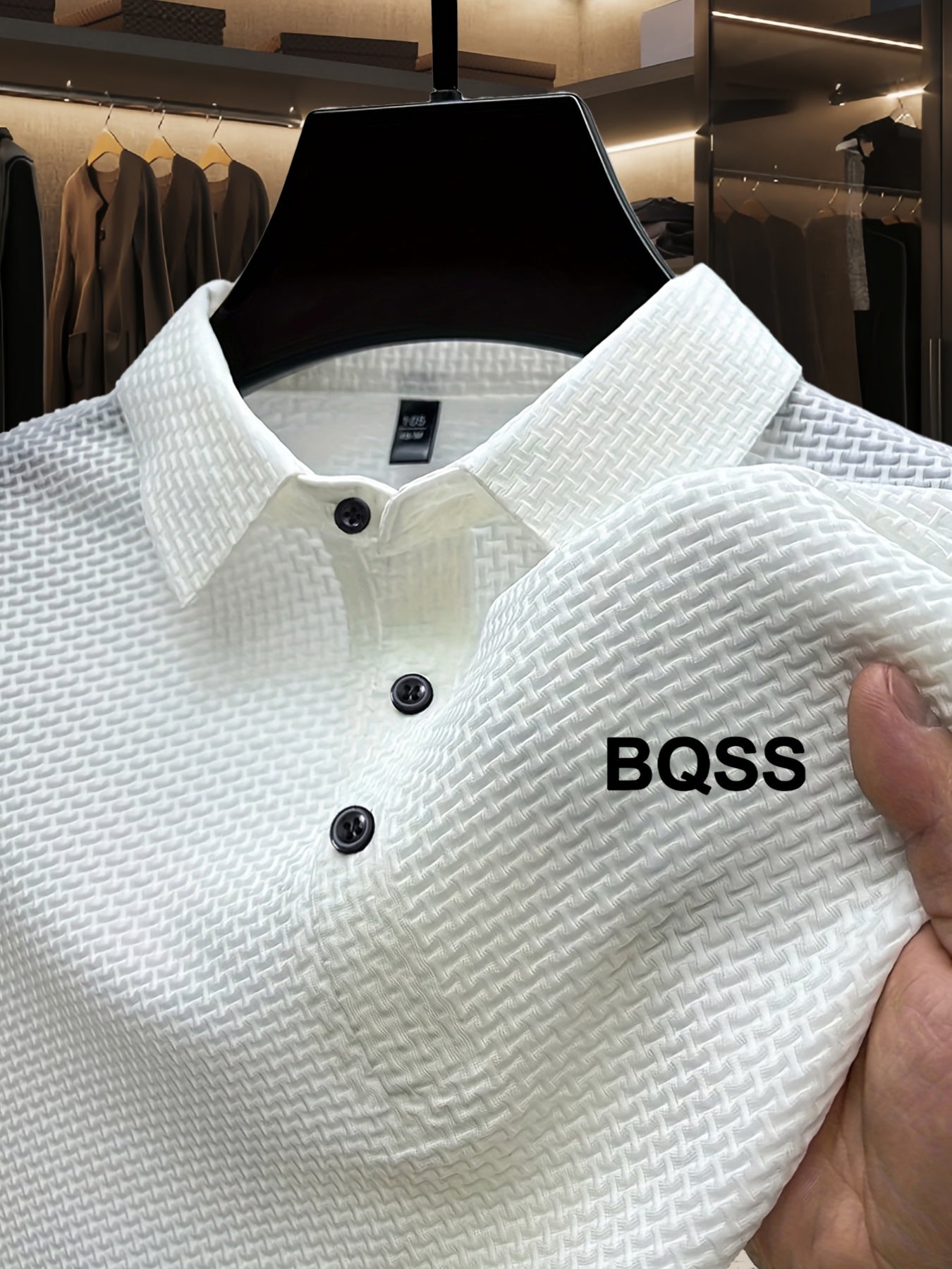 Summer Sports Casual Wear High-End Front Button Short Sleeve Shirt Breathable Turn- Collar Mesh Stretch Solid Color Top Golf Business Men's Short Sleeve - ayq