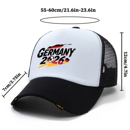 Unisex Germany Football 2026 Mesh Baseball Cap with Curved Brim