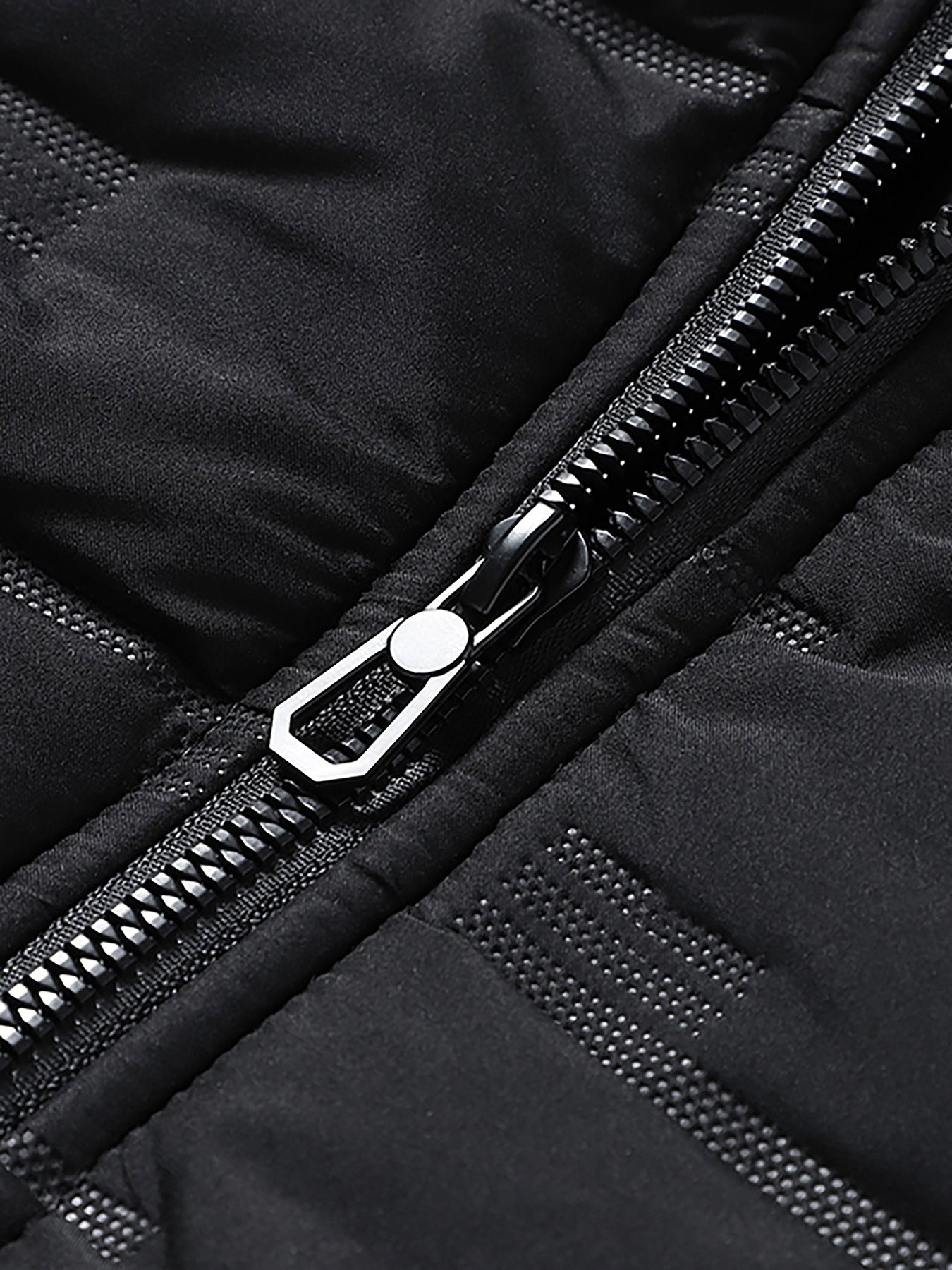 1pc Men's Heavy-Duty Winter Jacket with Hood - Stand Collar & Zippered Pockets, Grey/Black & White, Machine Washable Cold Weather Coat for Skiing, Snowboarding, Outdoor Activities (-Filled)