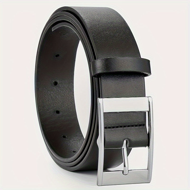 1PC Men Pin Buckle Belt, PU Jeans Belt, Casual Waistband, Men's Gift - ayq