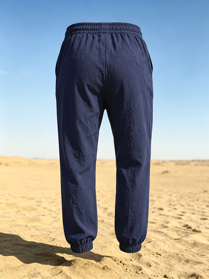 Men's Casual Linen Jogger Pants with Drawstring and Pockets