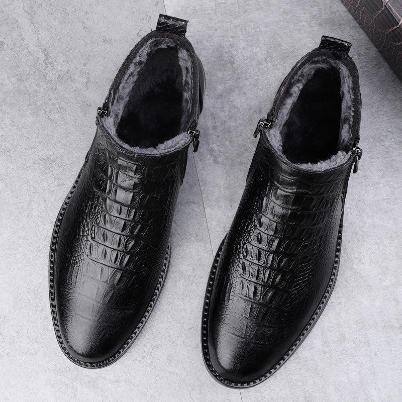 Men's Business High-Top PU Boots for Autumn Winter