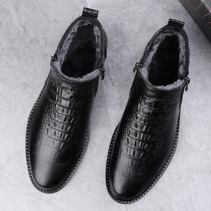 Men's Business High-Top PU Boots for Autumn Winter