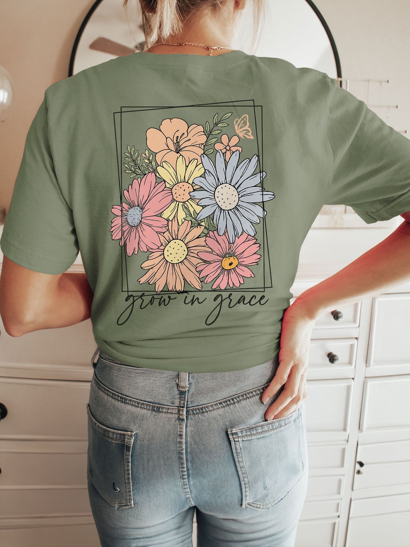 Women's Casual Cotton Graphic Crew Neck T-Shirt for Spring & Summer