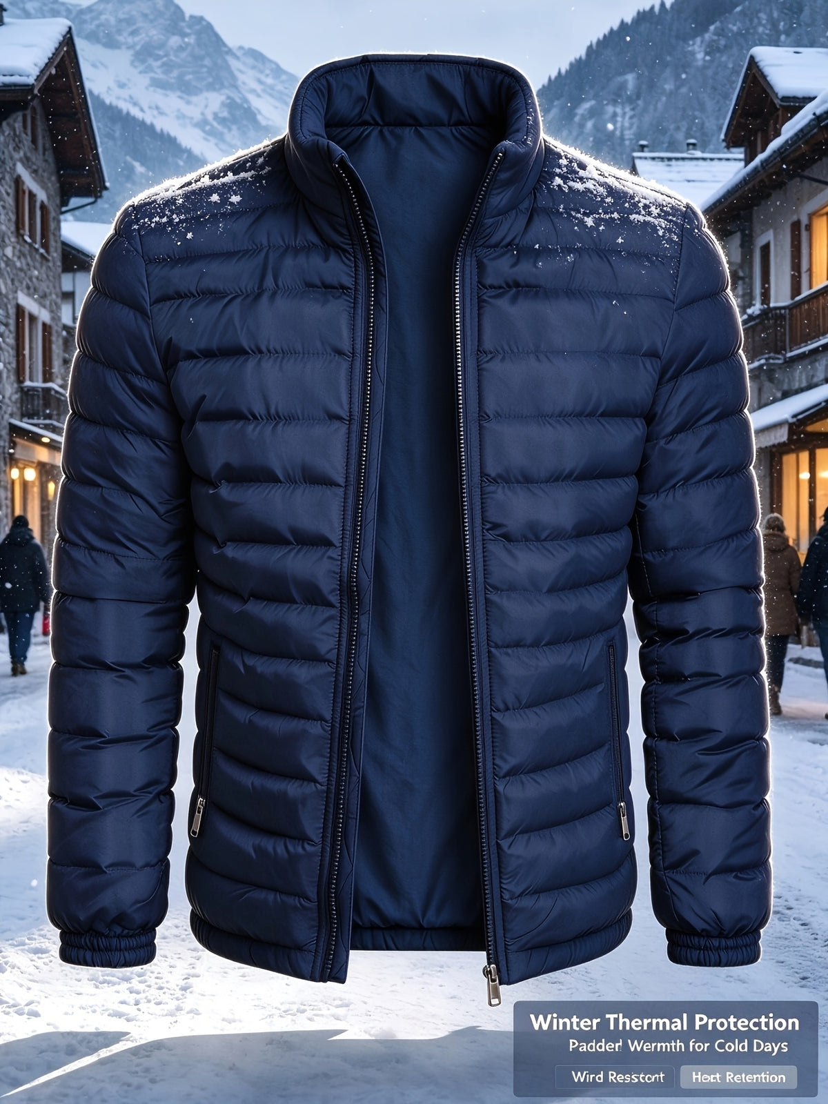 Men's Casual Stand Collar Zipper Jacket for Fall and Winter