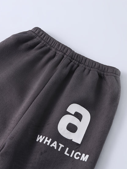 Մանկական ոճային սպորտային հագուստ, նորաձև տառերով տպագիր երկար թևքերով վերնաշապիկի տաբատների հավաքածու, տղաների աշնանային և ձմեռային հագուստ, զբոսանքի հագուստ