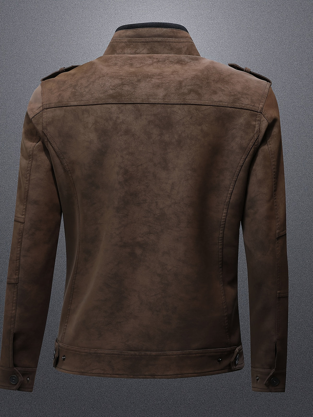 Men's Light Luxury PU Texture Casual Business Jacket