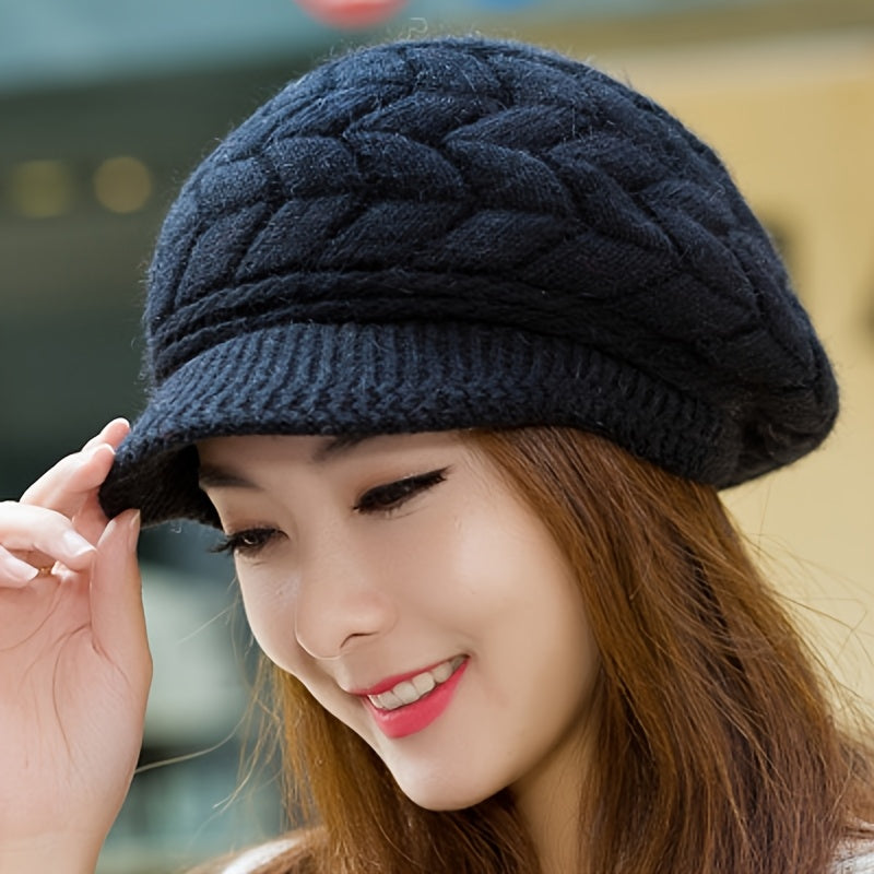 Women's Wool Beret Hat Warm Autumn Winter Outdoor Cap