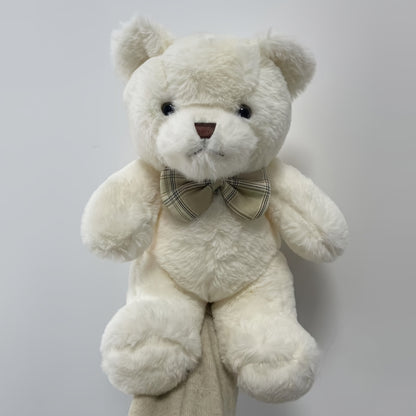 1 Cartoon Bow Bear Plush Toy, 31cm/12.2in, Available in Light Brown and. Suitable for Halloween, Thanksgiving, Christmas, New Year, Valentine's Day, Mother's Day, Carnival, Easter. Ideal for Living Room, Sofa, Bedroom, Bedsid