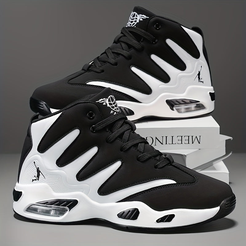 Men's High-Top Basketball Shoes - Heavy-Duty & Stable, Unisex Lace-Up Training Sneakers with Arch Texture and Sole - Ideal for Running, Fitness, Basketball, Walking - Spring/Summer Sneakers - Perfect Gift for Men - Lightweigh - ayq