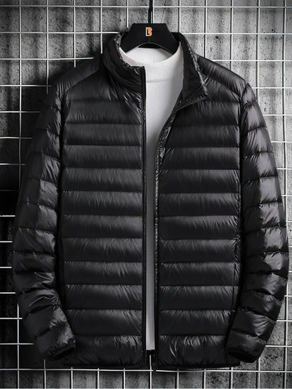 Spring, Autumn, And Winter Styles with a Stand Collar And Zipper Closure, Versatile Casual Lightweight Jacket for Men - ayq