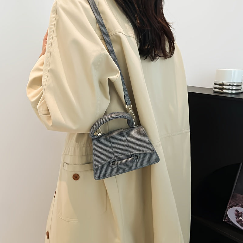 Միագույն PU մինի նորաձև բազմակողմանի նիշի ձեռքի պայուսակ, ոճային և հեշտ, նորաձև՝ երթևեկության և զբոսանքների համար, կանացի ուսագոտիով պայուսակ