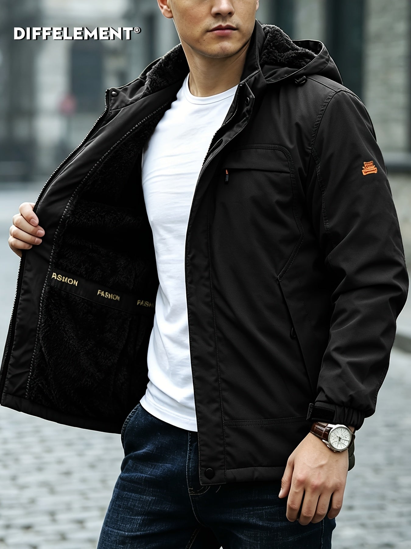 Men's Heavyweight Hooded Workwear Jacket with Full Lining