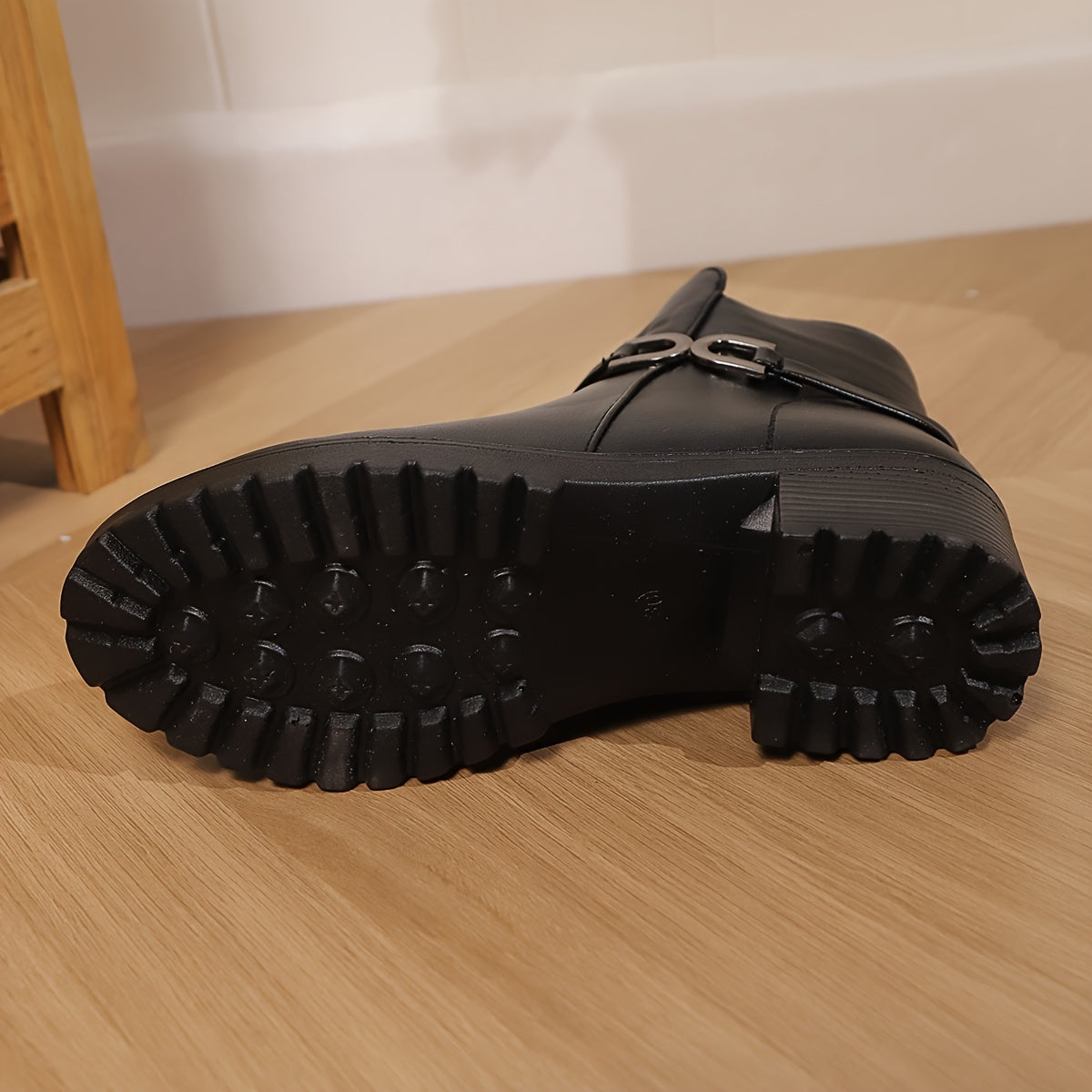 Կանացի ասպետական ձմեռային արտաքին կոշիկ, Սուրբ Ծննդյան նվեր, հաստացված, բրդյա երեսպատմամբ, հարմարավետ, ցրտից պաշտպանող, չսահող, դիմացկուն, կարճաճիթ կոշիկ