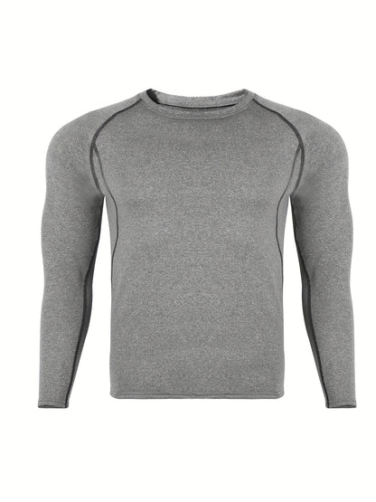 [Formfitting Shirt] Elite Athletic երկարաթև կոմպրեսիոն վերնաշապիկ - բարձր ձգվող, շնչող պոլիեսթեր և սպանդեքս խառնուրդ, պարանոցի պարանոց, անտեսանելի - իդեալական մկանային խմբերի պաշտպանության համար, մեքենայով լվացվող - կապույտ, մարզասրահի հագուստ