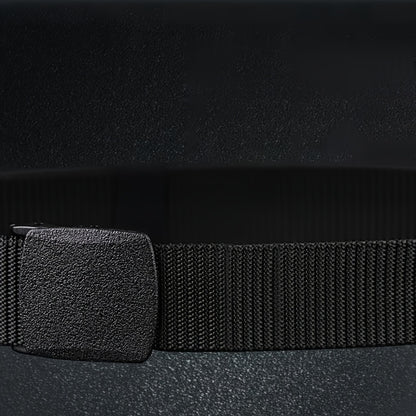 Nylon Belt with Smooth Buckle - Hypoallergenic, Casual Style for Men & Women, Perfect for Jeans & Outdoor Wear