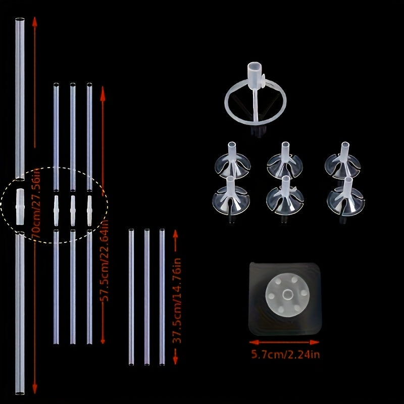 Two Sets, 70Cm Balloon Stand with Self-Adhesive Base - Durable Acrylic Balloon Holder for Weddings, Birthday Parties, Table Decorations And Shower Supplies. Suitable for for Christmas, Newyear, Valentine, Party Events